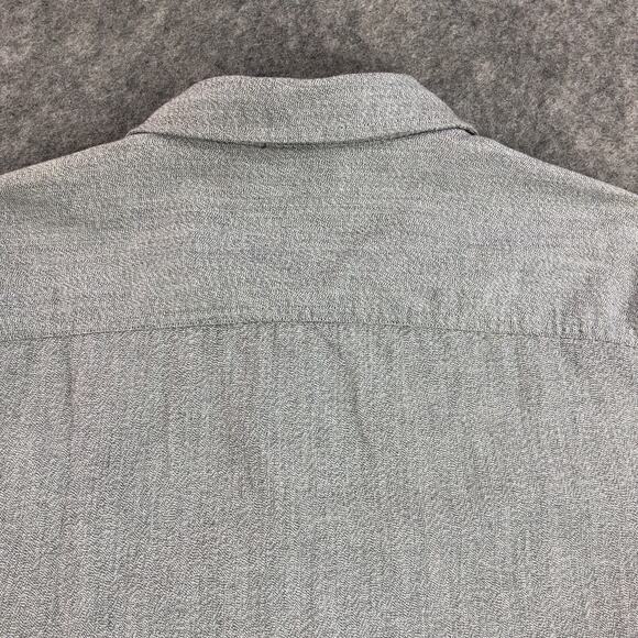 Rock & Republic Mens Shirt Large Gray Button Up Long Sleeve Front Zipper Cotton - Picture 6 of 12